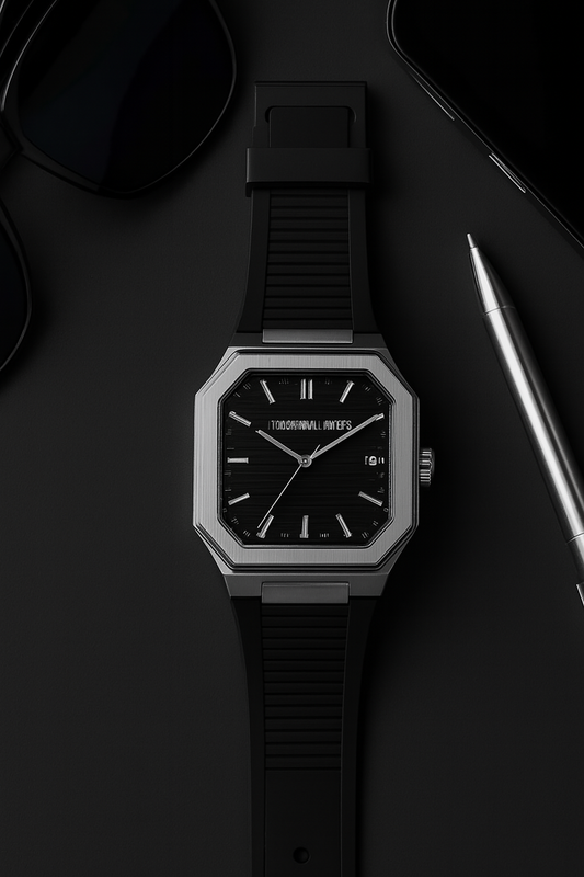Universal Point UP 1988 Square Dial Leather Watch