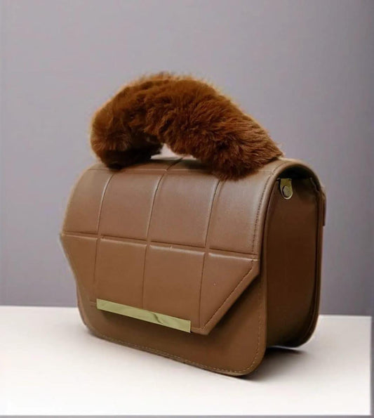 Brown Quilted Crossbody Bag