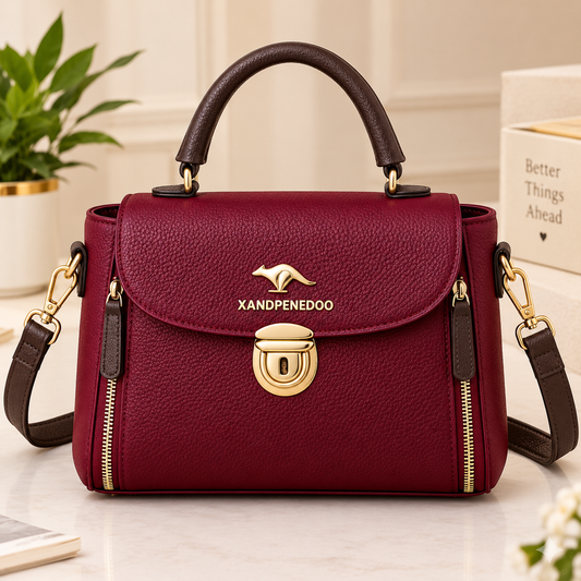 Maroon Leather Crossbody Bag