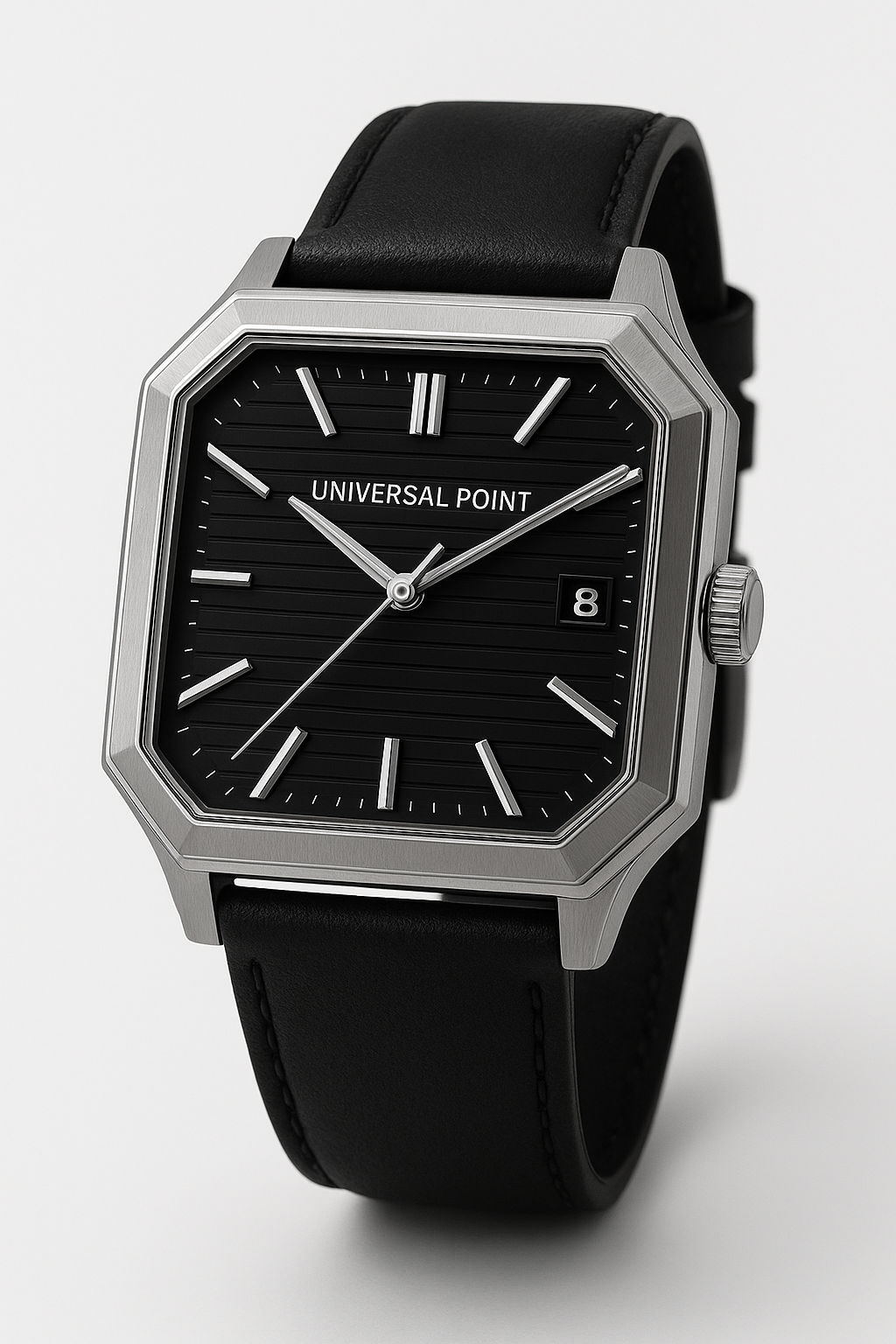 Universal Point UP 1988 Square Dial Leather Watch