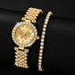 Women’s Butterfly Watch & Bracelet Set – Golden