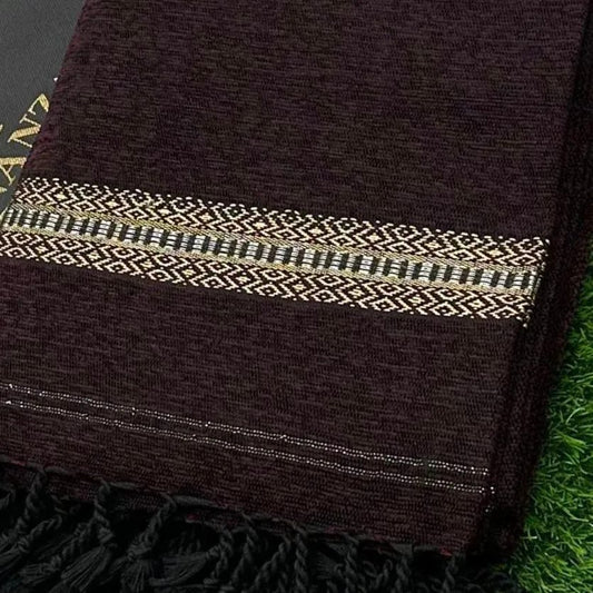 Maroon Velvet Geometric Shawl