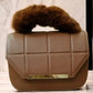 Brown Quilted Crossbody Bag