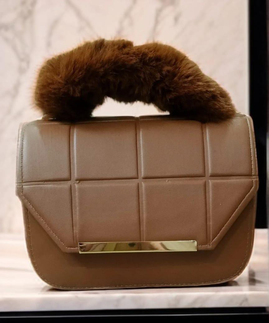 Brown Quilted Crossbody Bag