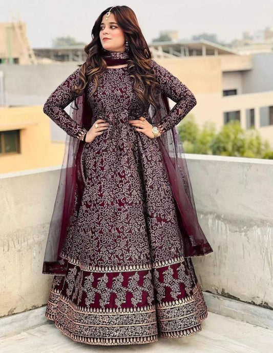 Katan Silk Printed Maxi Suit 3-Piece