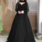 Black Chiffon Maxi Suit 3-Piece