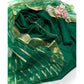 Green Katan Silk 3-Piece Unstitched Suit