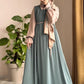 Collar Belted Abaya with Stroller