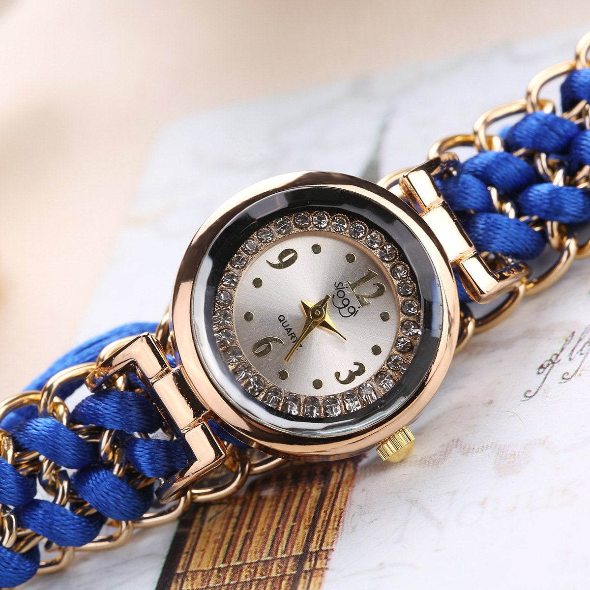 Women’s Luxury Woven Bracelet Watch – Black