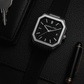 Universal Point UP 1988 Square Dial Leather Watch