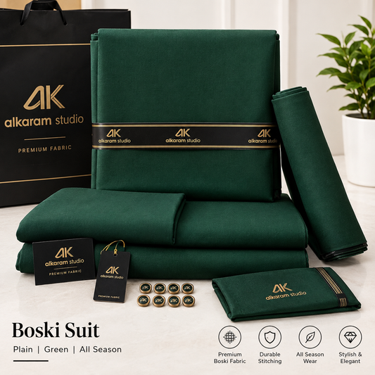 Green Boski Plain Suit – 4 Meter